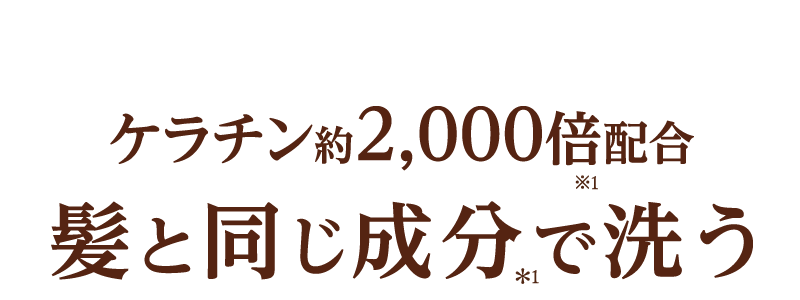 ケラチン約2000倍配合髪と同じ成分で洗う